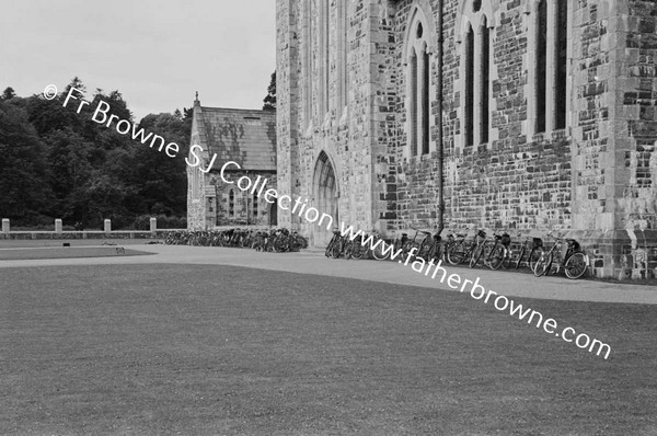 BICYCLES OUTSIDE CATHEDRAL DURING MASS